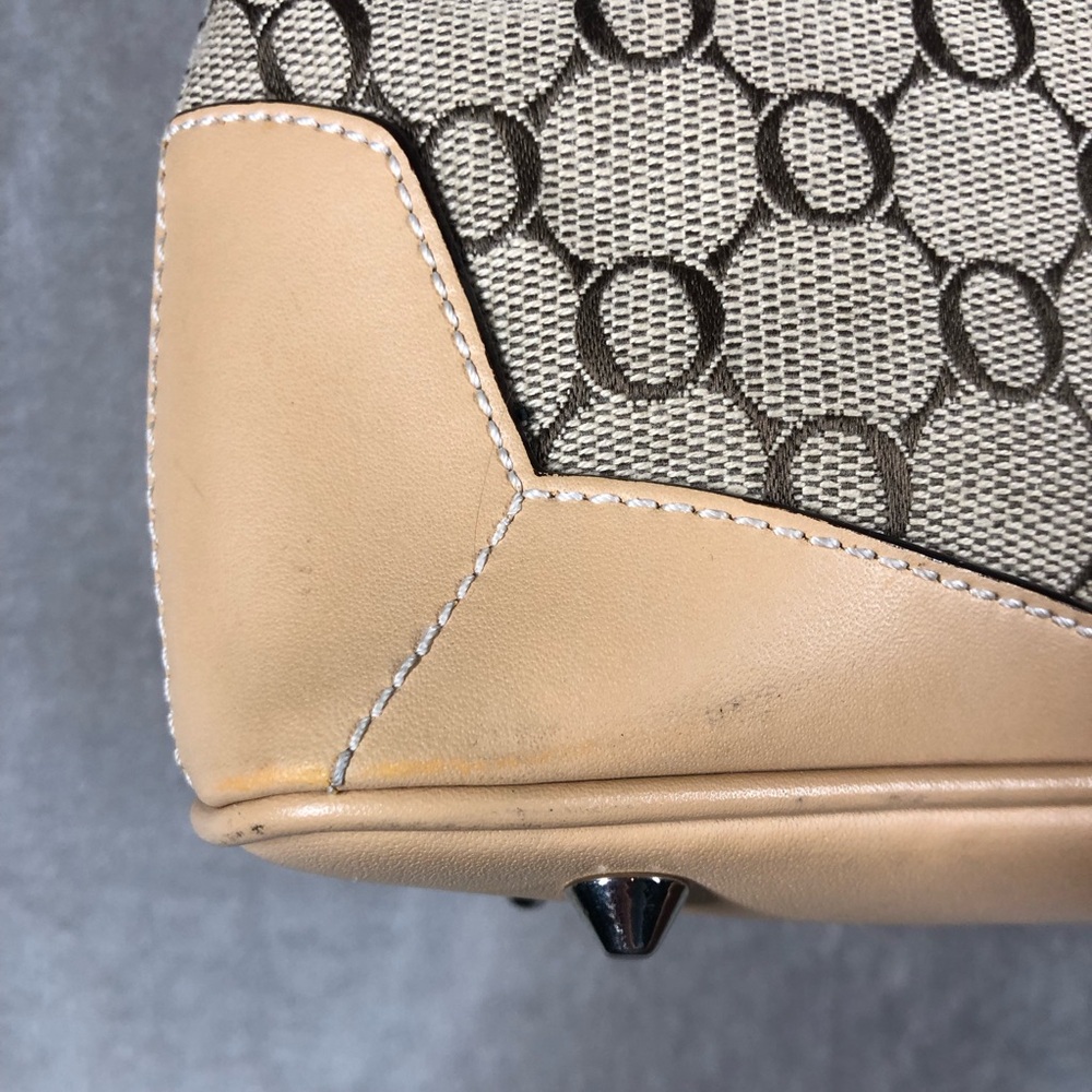 Vintage Oroton Monogram Canvas Shoulder Bag Tan Brown 90s Y2K Luxury Designer - Picture 3 of 14